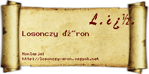 Losonczy Áron névjegykártya
